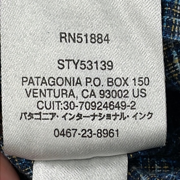 Patagonia Back Step Short Sleeve Button Front Shirt Blue Gray Plaid Checked Sz S - Picture 12 of 13